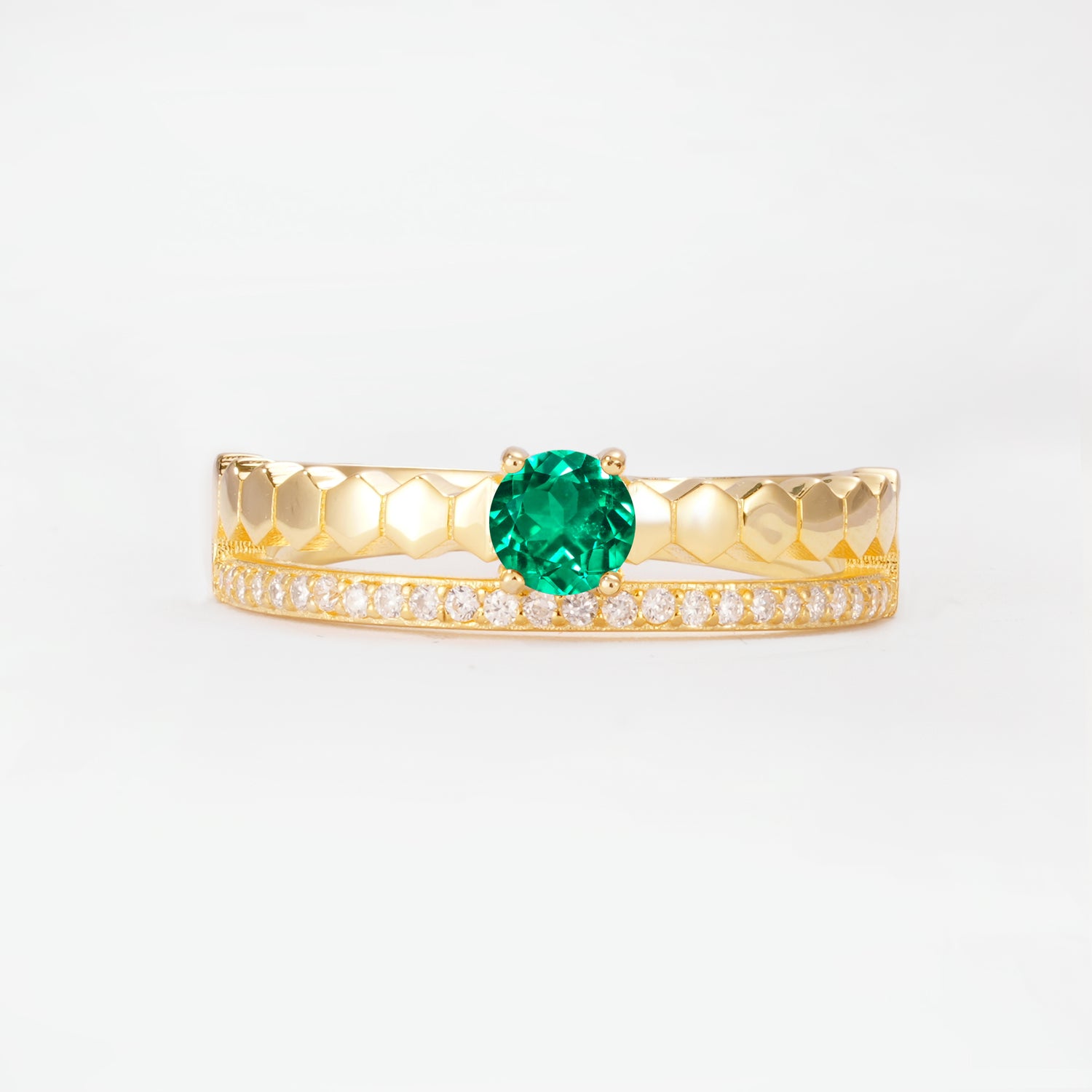 SR20086 Emerald Ring - Yellow-Gold