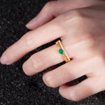 SR20086 Emerald Ring - Rose-Gold
