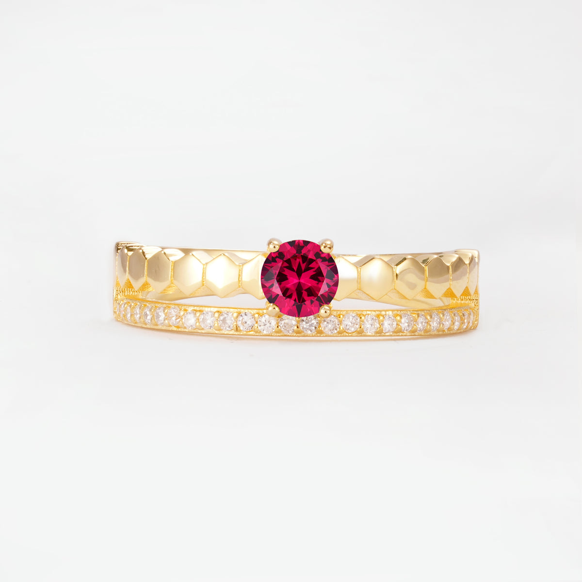 SR20086 Ruby Ring - Yellow-Gold