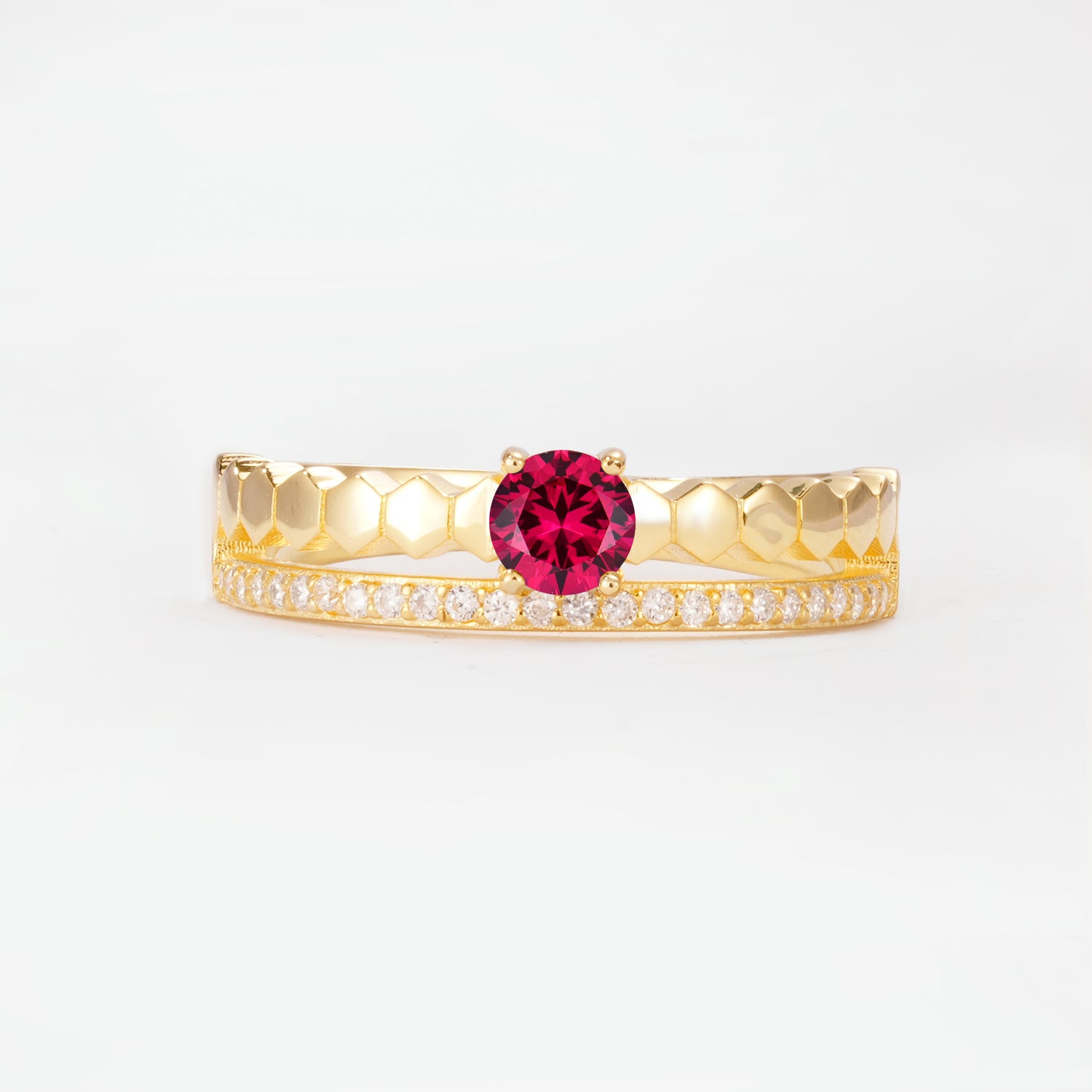 SR20086 Ruby Ring - Yellow-Gold