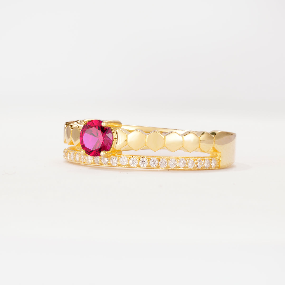 SR20086 Ruby Ring - White-Gold