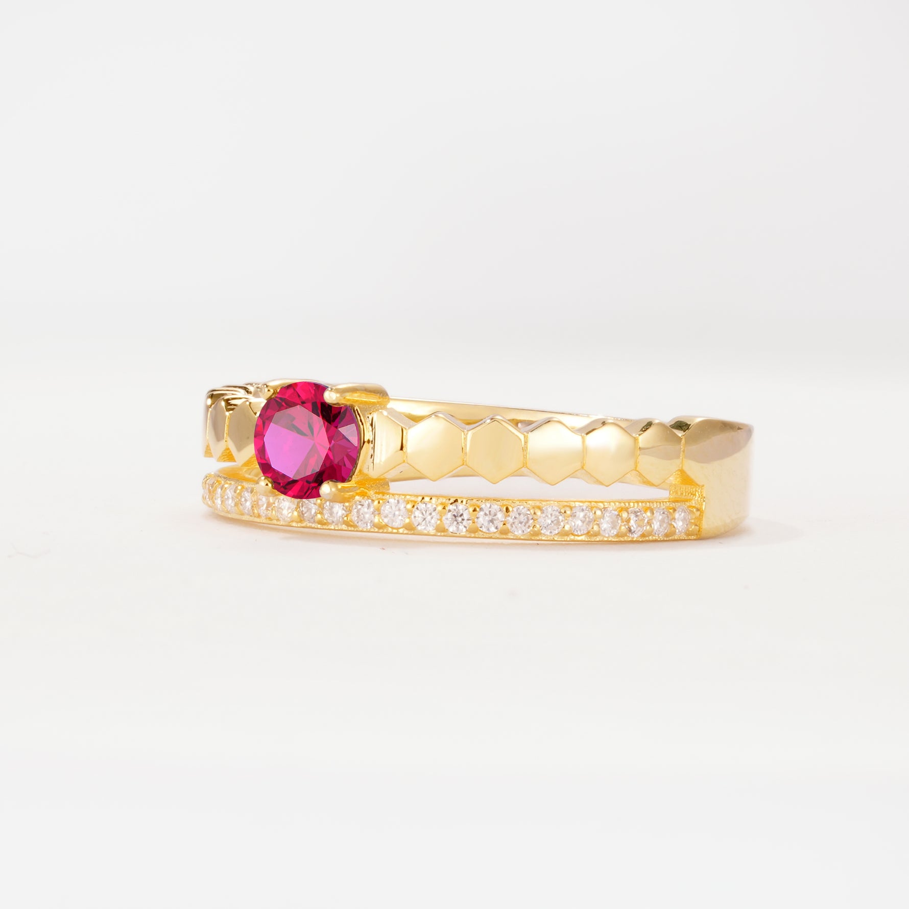 SR20086 Ruby Ring - White-Gold