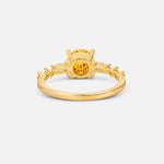 Round Cabochon Citrine Engagement Ring with Marquise Side Stones - Additional view