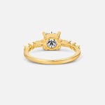 Round Cabochon Lab Diamond Engagement Ring with Marquise Side Stones - Additional view