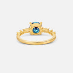 Round Cabochon Alexandrite Engagement Ring with Marquise Side Stones - Additional view