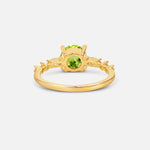 Round Cabochon Peridot Engagement Ring with Marquise Side Stones - Additional view