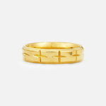 Cross Engraved Men’s Wedding Band with Polished Finish - Additional view