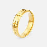 Cross Engraved Men’s Wedding Band with Polished Finish - Additional view