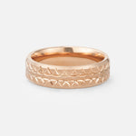 Geometric Engraved Men’s Wedding Band with Polished Center - Additional view