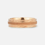 Leaf Engraved Men’s Wedding Band with Brushed Center Detail - Additional view