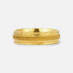 Leaf Engraved Men’s Wedding Band with Brushed Center Detail - Additional view
