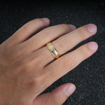 Leaf Engraved Men’s Wedding Band with Brushed Center Detail - Additional view