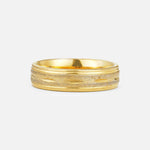 Textured Men’s Wedding Band with Leaf Accent Detail - Additional view